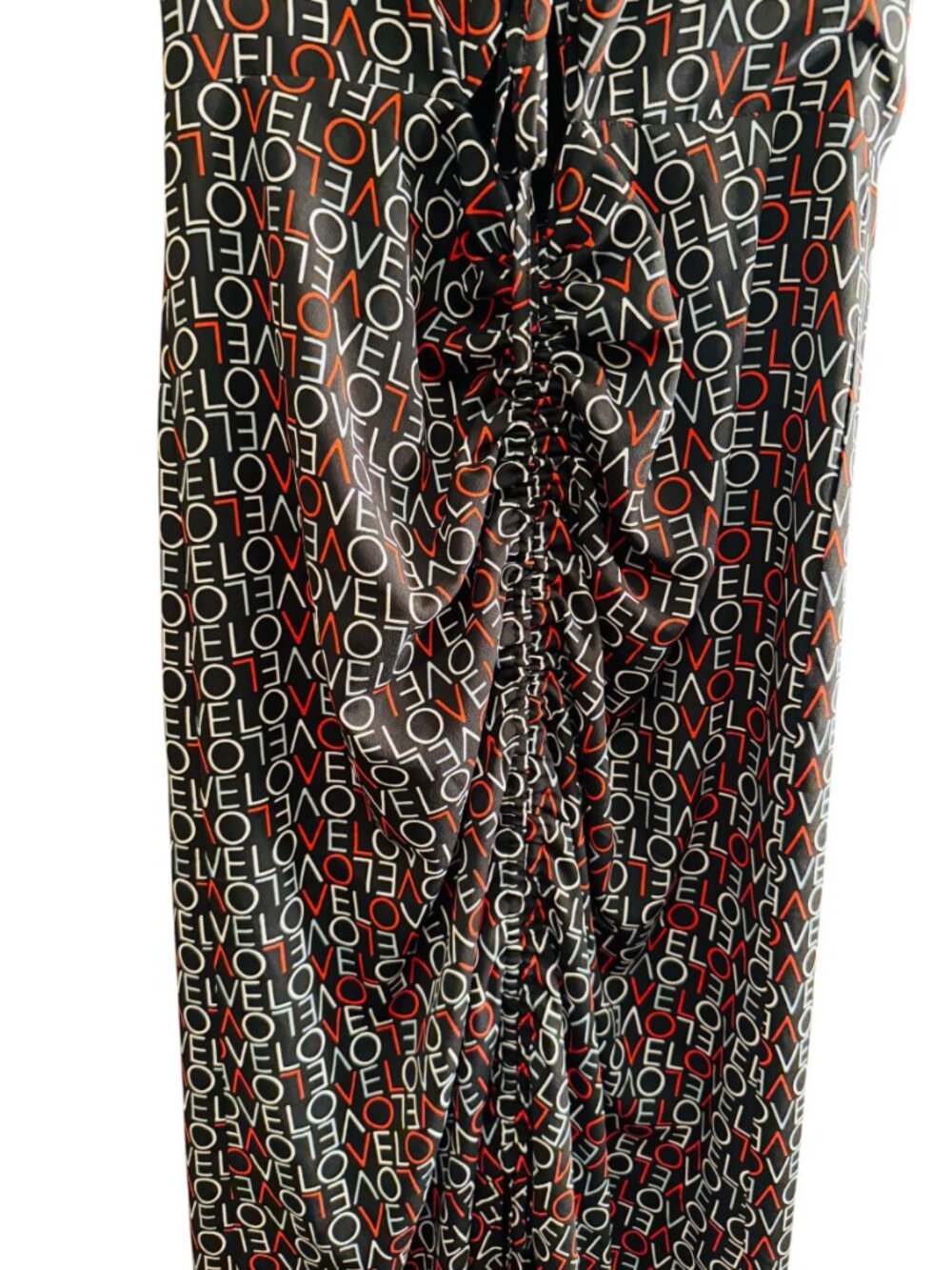 Sleeveless Midi Dress with Ruched Front Detail & Love Print - Picture 5 of 8
